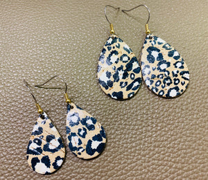 Leopard Cork Leather Earring