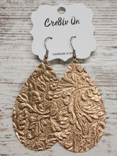 Western Rose Gold Leather Earring