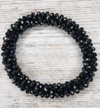 Black Crystal Cluster Stretch Bracelet