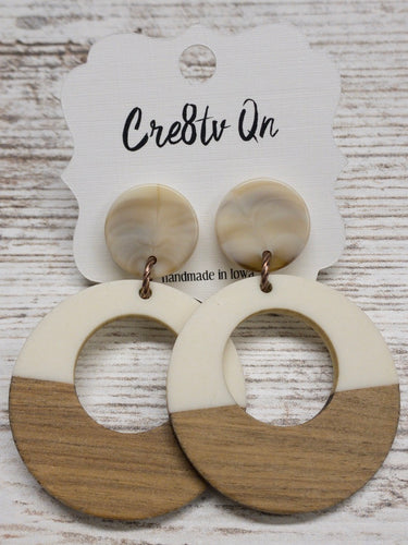 Wood & Resin Creme Circle Cutout