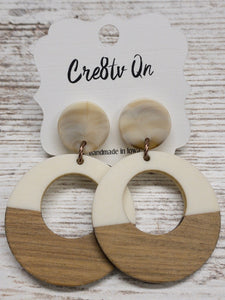 Wood & Resin Creme Circle Cutout