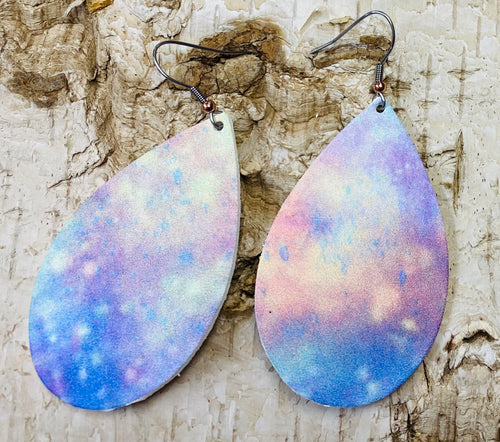 Moon Dust Leather Earring