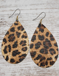 Vintage Leopard Leather Earring