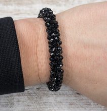 Black Crystal Cluster Stretch Bracelet