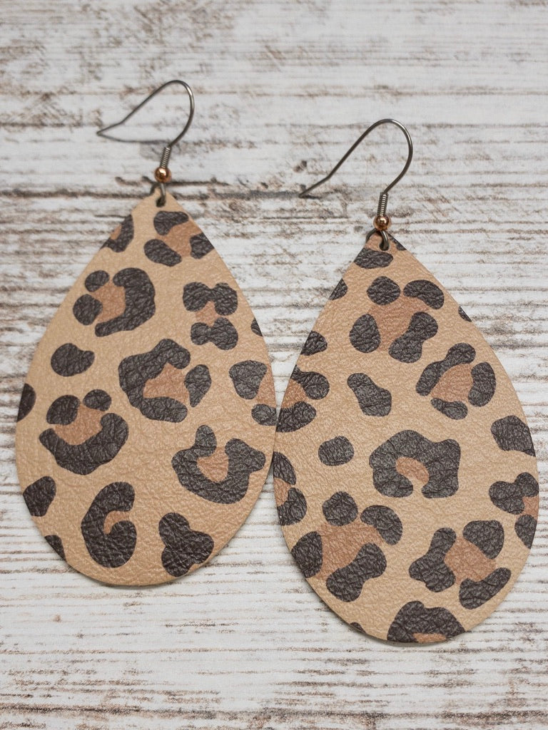 Leopard Leather Earring