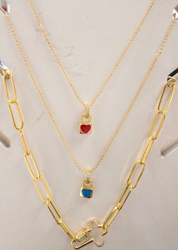 Pave Heart Locket Necklace