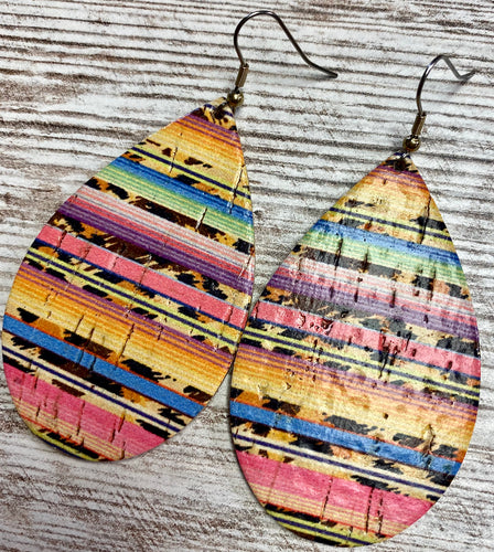 Fiesta Leather Earring on Cork