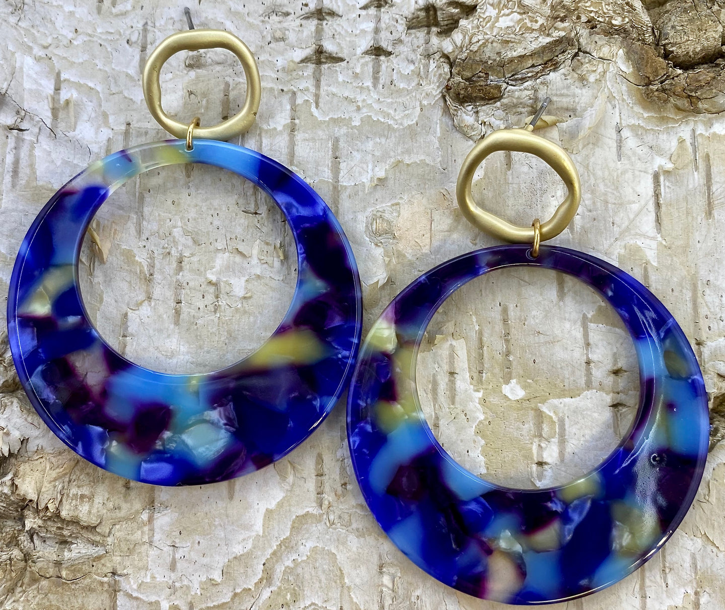 Purple Hues Circle Acetate Earring