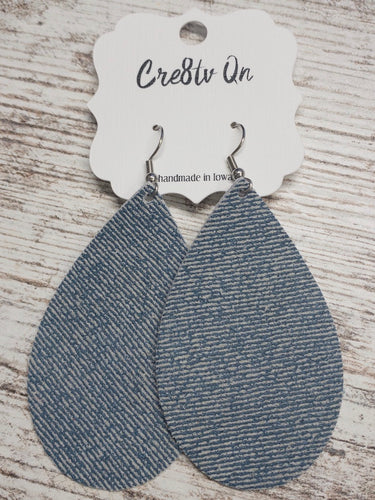 Denim Leather Earring