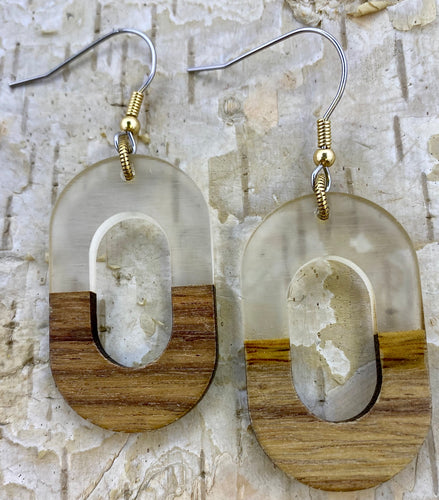 Resin and Wood The Perfect Oval Cutout Earring