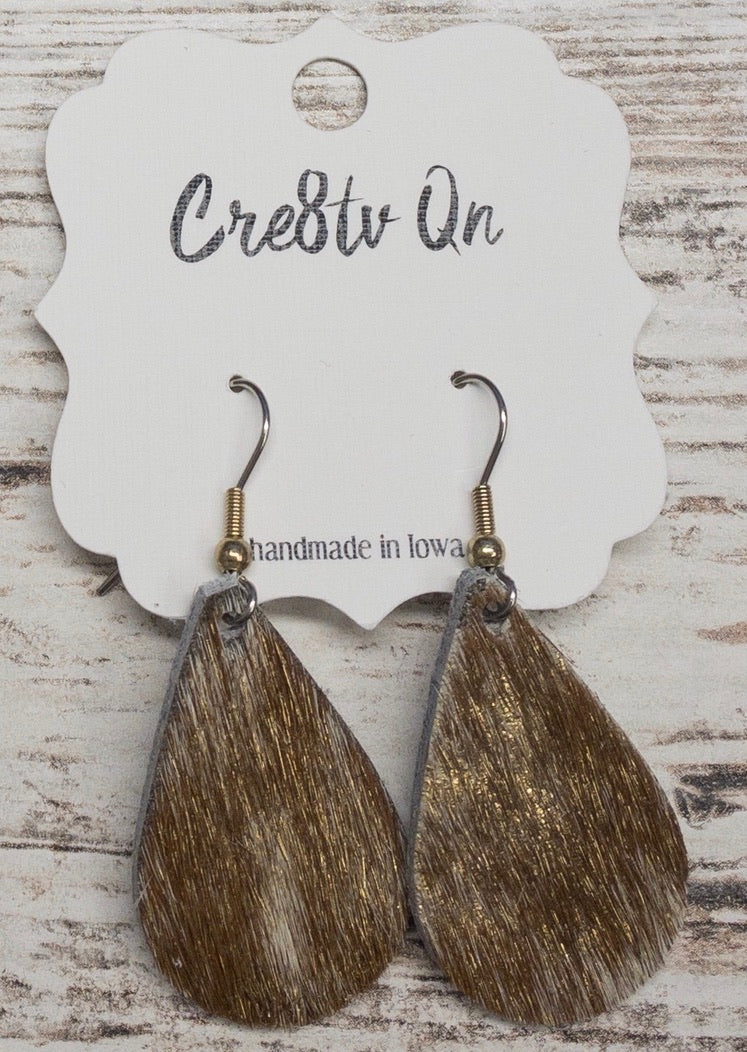 Hair on Hide Leather Earrings