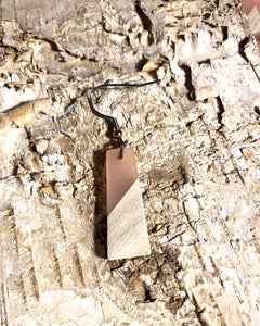 Small Trapezoid Resin & Wood Earring
