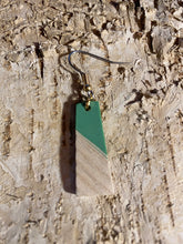 Small Trapezoid Resin & Wood Earring