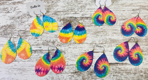 Tie Dye Leather Earrings