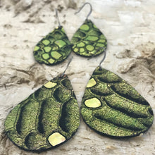 Chameleon Snakeskin Leather Earring