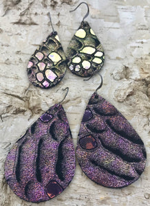 Chameleon Snakeskin Leather Earring