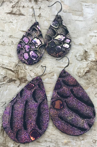 Chameleon Snakeskin Leather Earring