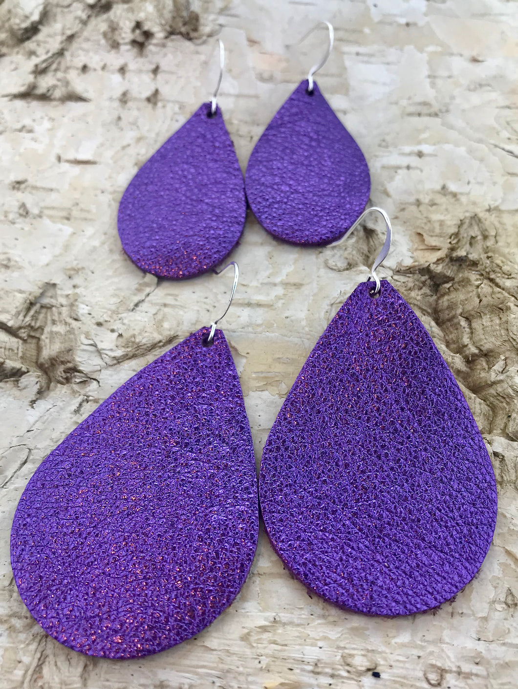 Royal Purple Leather Earring