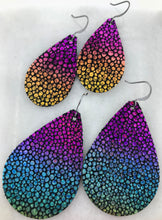 Gradient Rainbow Speckle Leather Earring