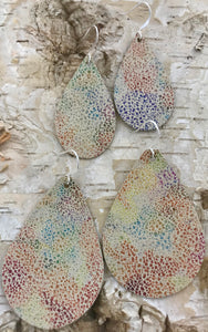 Rainbow & Neutral Speckled Leather Earring