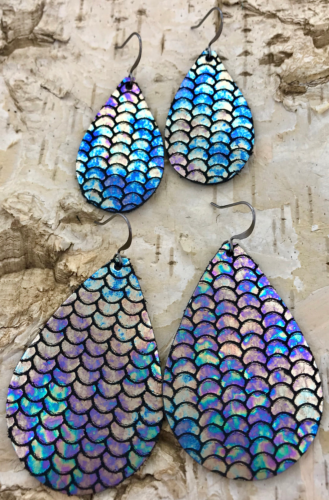 Mermaid Tail Leather Earring