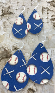 Baseball Leather Earring
