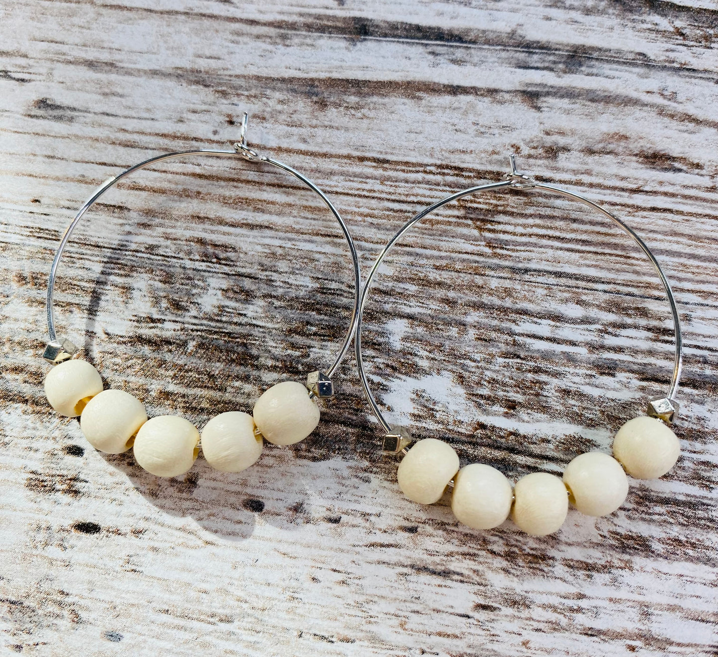 Rosewood beaded Hoops